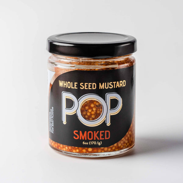 Pop smoked whole seed mustard front view