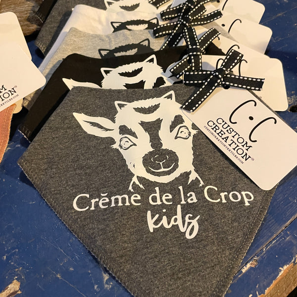 Creme de la Crop Kids bib front view