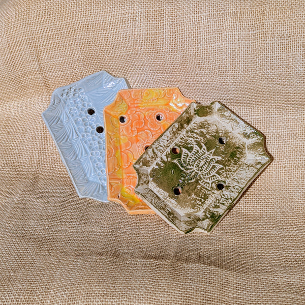 Locally Handmade Ceramics - Bar Soap Dishes, Assorted