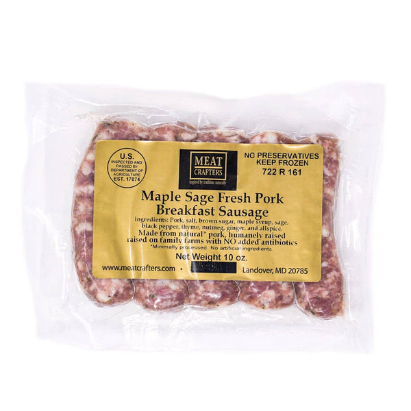 maple sage fresh pork breakfast sausage front view