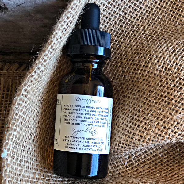 This Beard Oil is designed to tame and moisturize your beard and mustache. We have blended masculine-scented essential oils that are not overpowering.  back