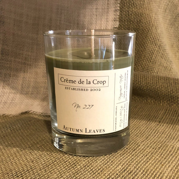 Soy Candle - Autumn Leaves Wrap yourself in the smell of autumn air with our vibrant Autumn Leaves Candle. This warm and inviting fragrance starts with top notes of cinnamon, citrus, and front