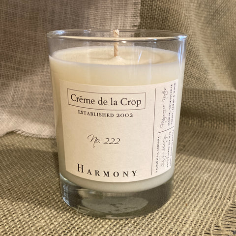 Soy Candle - Harmony - Honeysuckle 100% Soy Wax, Hand-Poured Candle - 14 oz Fragrance Note: Jasmine, Honeysuckle, Violet, Tagete, Lemon, Wood, Essential Oils Floral and enchanting front