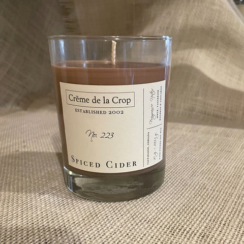 Soy Candle - Spiced Cider For an intriguing, upscale take on a traditional apple spice fragrance, try Spiced Cider. This mouthwatering, boozy scent starts with top notes of apple, cinnamon, front