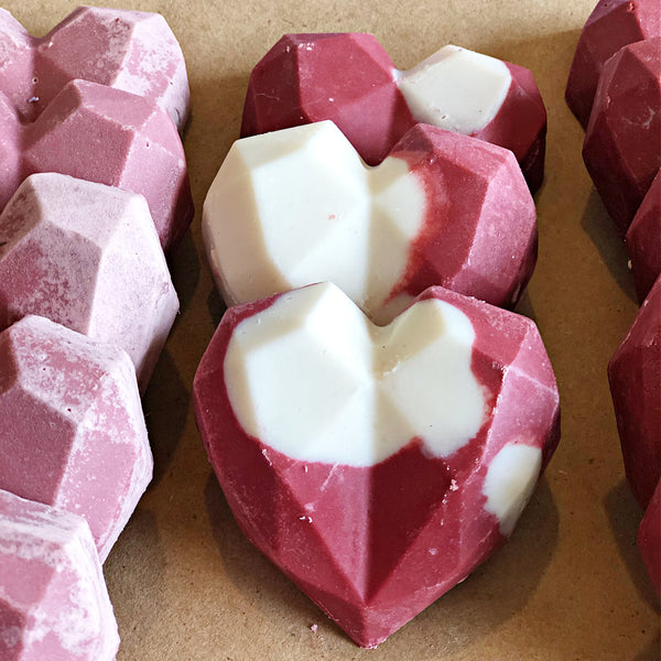 heart soap-handcrafted-handmade-essential oils-close up