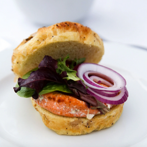 salmon burger- sockeye- garden style- image