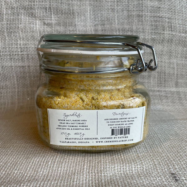 Bath Soaking Salts - Epsom Salt, Dead Sea Salt, Essential Oils Invigorate (Peppermint &amp; Eucalyptus)Relax and pamper yourself with our beautifully crafted bath-soaking salts. Bergamot Geranium front side