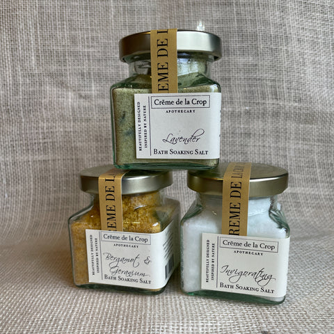 Bath Soaking Salt - Sample Jars - Lavender - Peppermint - Bergamot Group